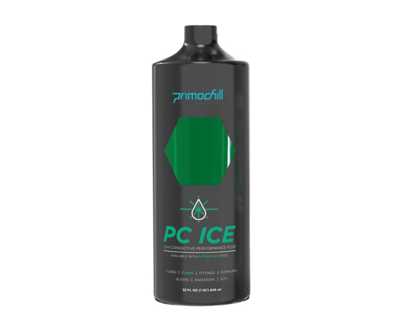 PrimoChill Ice - Computer WaterCooling Coolant, Fill and Forget, Low Viscosity, Low Chemical Content, Full Protection, Proudly Made in The USA (32oz/.9L) - Transparent UV Green - Image 2
